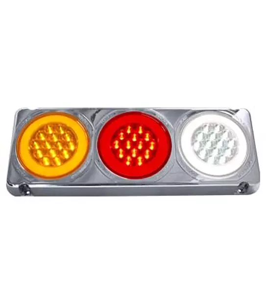 Stop Triple Redonda En Led 1030st