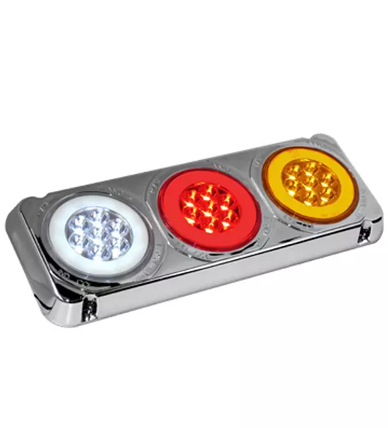 Stop Triple Redondo En Led 1046st