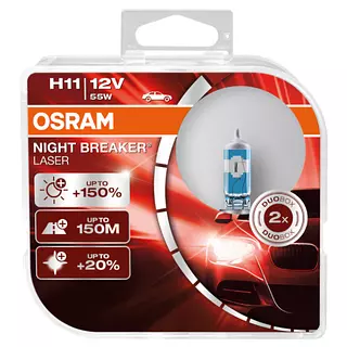 Bombillo H11 Osram 150 % + Luz 12v