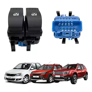 Switch Elevavidrio Delantero Sandero - Duster Pacha Azul