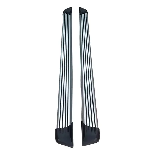Estribos Aluminio Univ Doble Cabina 2mts 4franjas Sin Bases