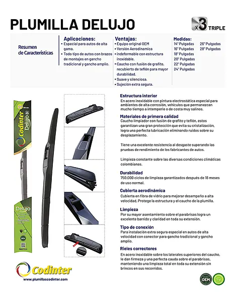 Juego Plumillas Codinter 4 Runner Modelo 10 - 18