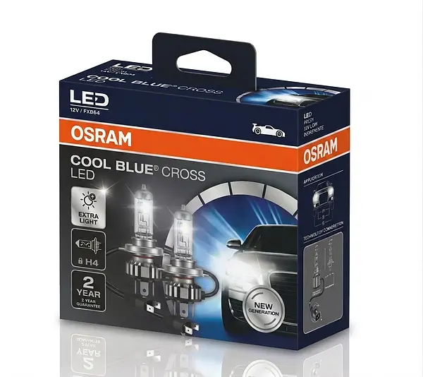 Bombillo H4 Osram Led Cool Blue Cross